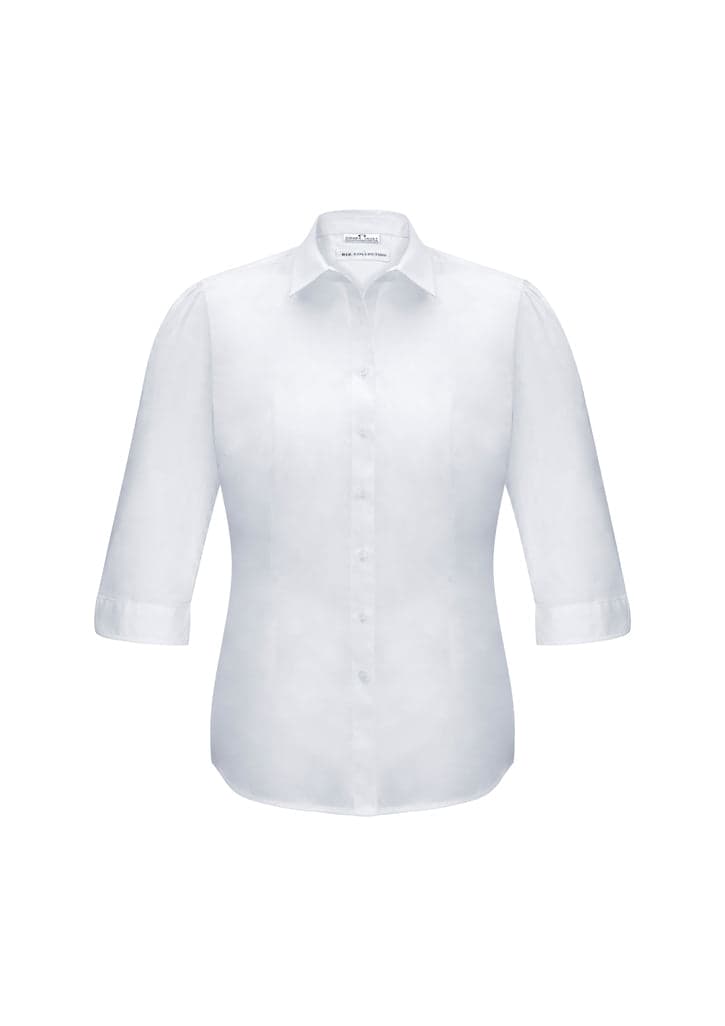 Ladies Euro 3/4 Sleeve Shirt in White