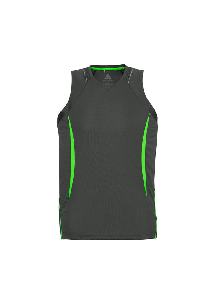 Mens Razor Singlet in Grey/Fluoro Lime