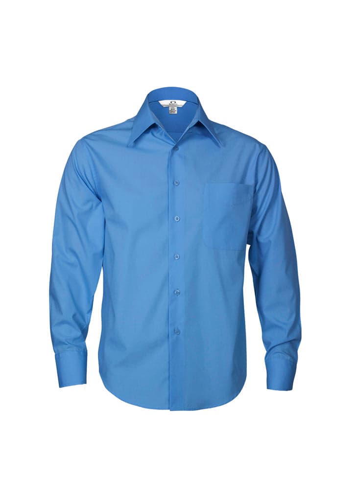 Mens Metro Long Sleeve Shirt in Mid Blue
