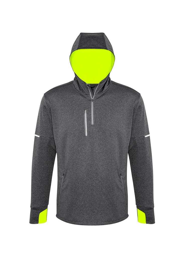Mens Pace Hoodie in Grey/Fluoro Yellow