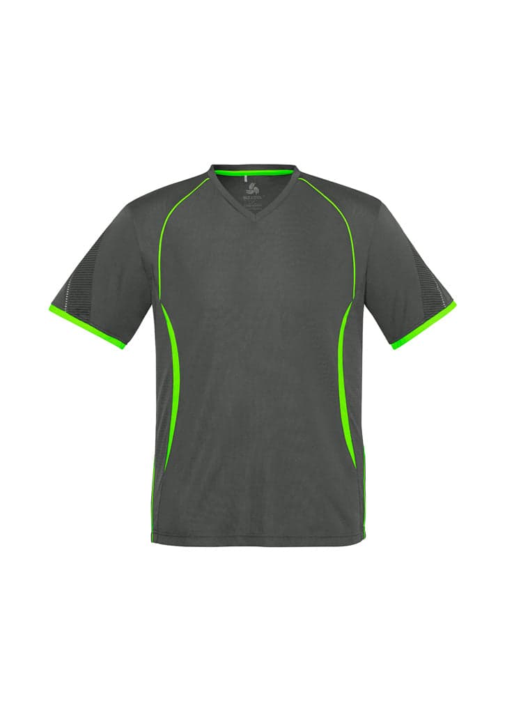 Mens Razor Tee in Grey/Fluoro Lime