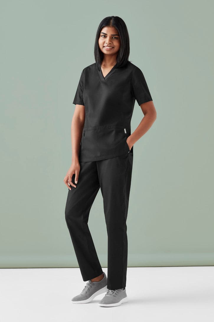 Womens Riley Straight Leg Scrub Pant in Black