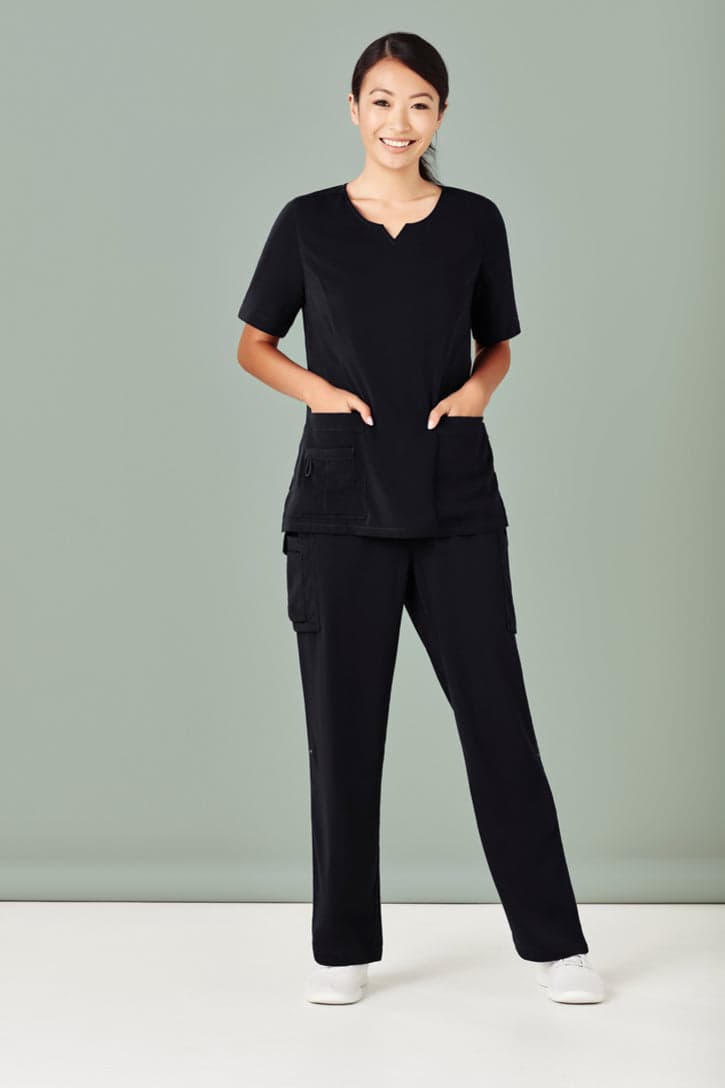 Womens Avery Multi-Pocket Straight Leg Pant in Black