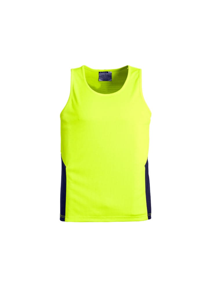 Unisex Hi Vis Squad Singlet in Yellow/Navy