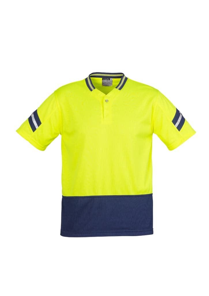 Hi Vis Mens Astro Polo in Yellow/Navy