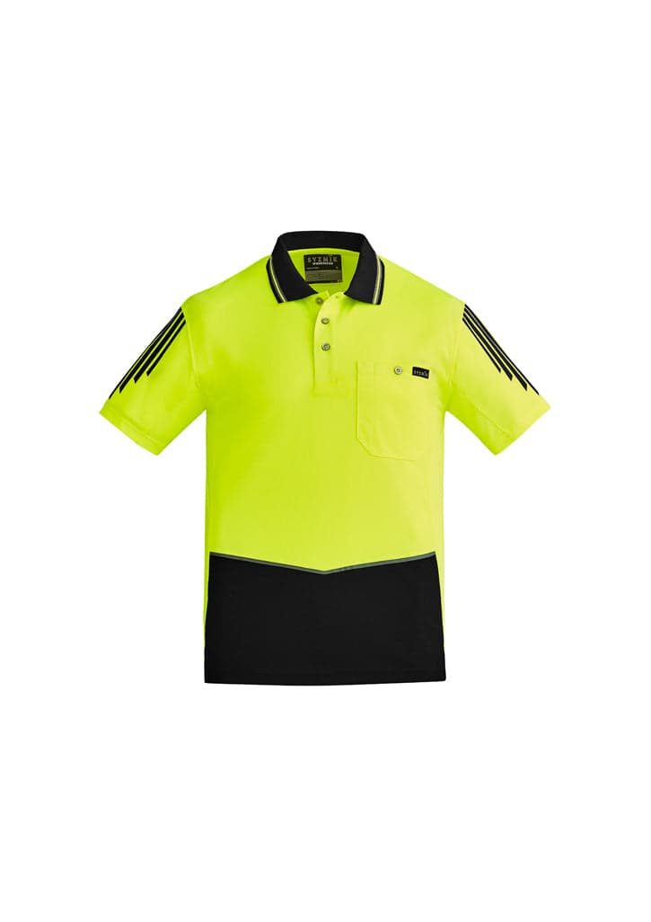 Hi Vis Mens Flux Polo in Yellow/Black