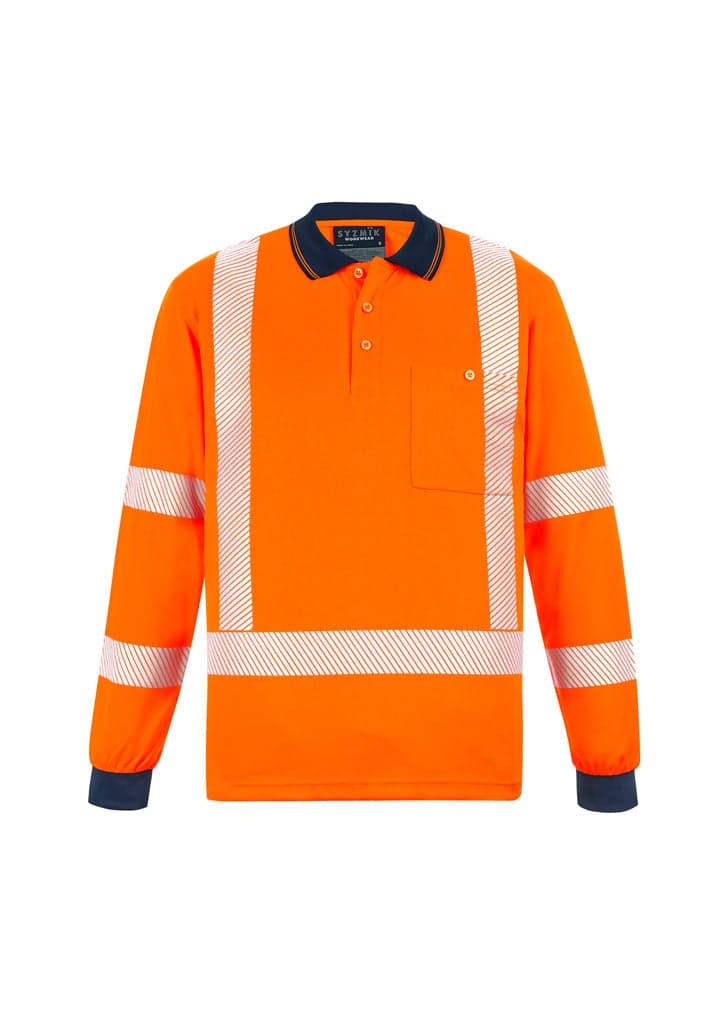 Unisex Hi Vis Segmented X Back NSW Rail Polo in Orange
