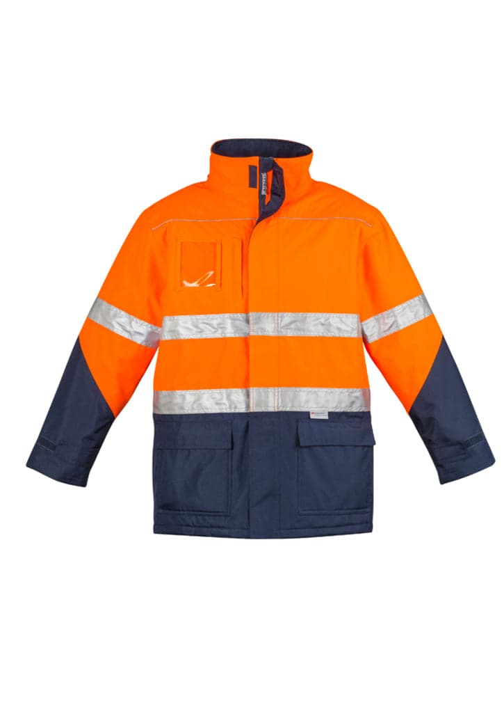 Mens Hi Vis Storm Jacket in Orange/Navy