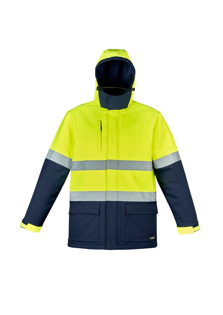 Unisex Hi Vis Antarctic Softshell Taped Jacket in Yellow/Navy