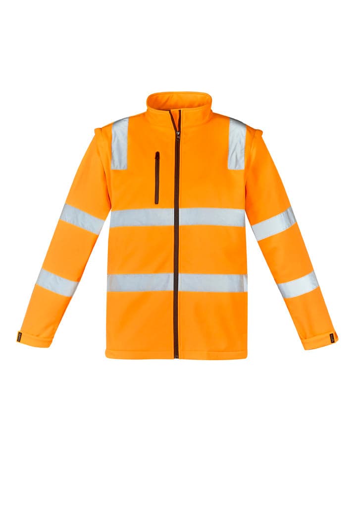 Unisex Hi Vis Vic Rail 2 in 1 Softshell Jacket in Vic Rail Orange