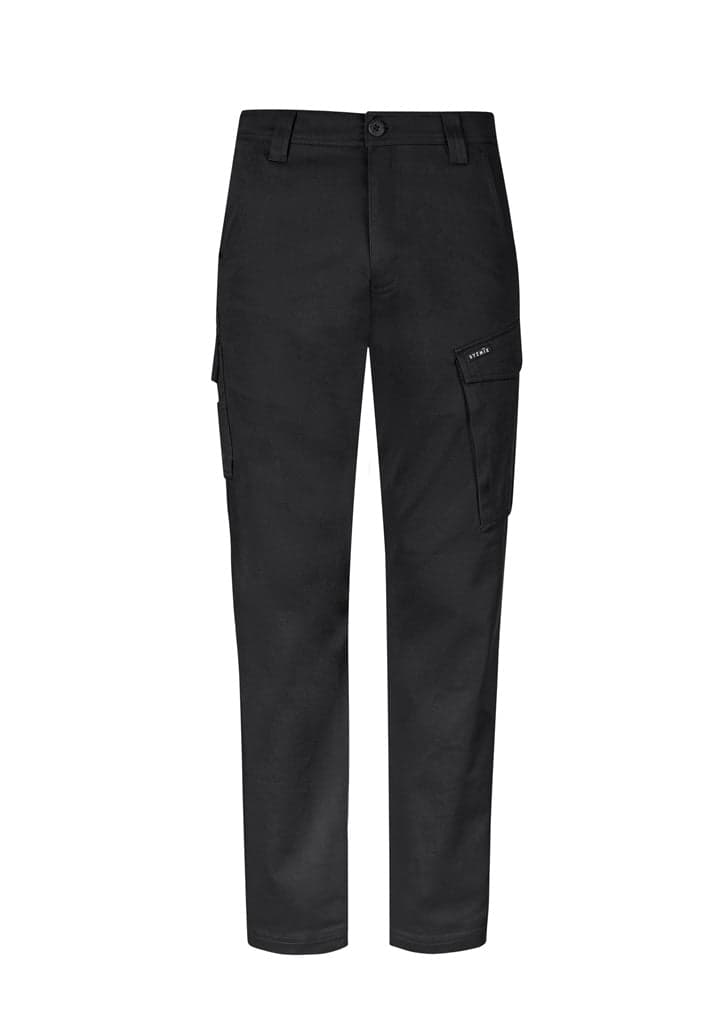 Mens Essential Basic Stretch Cargo Pant in Black