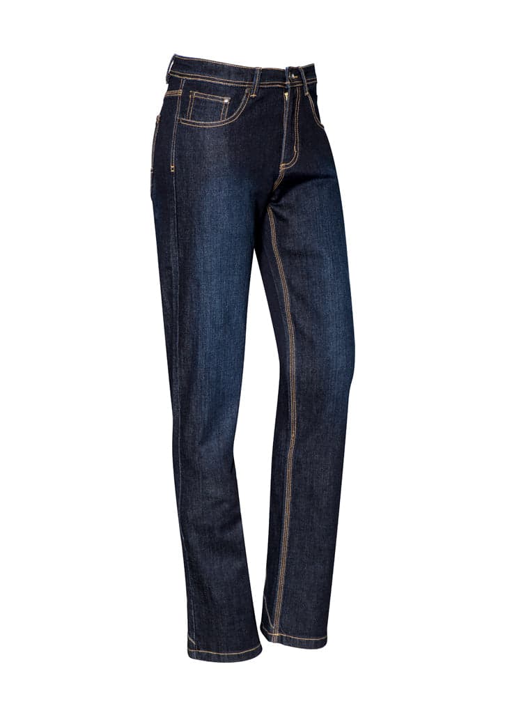 Ladies Stretch Denim Work Jeans in Blue Denim