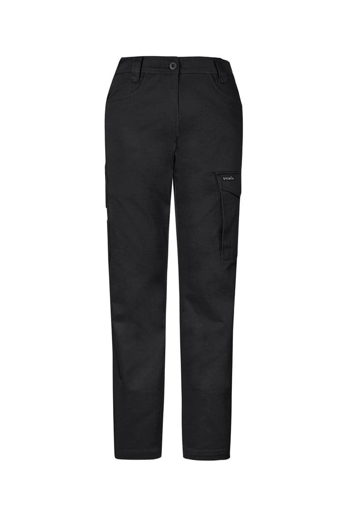 Ladies Essential Basic Stretch Cargo Pant in Black