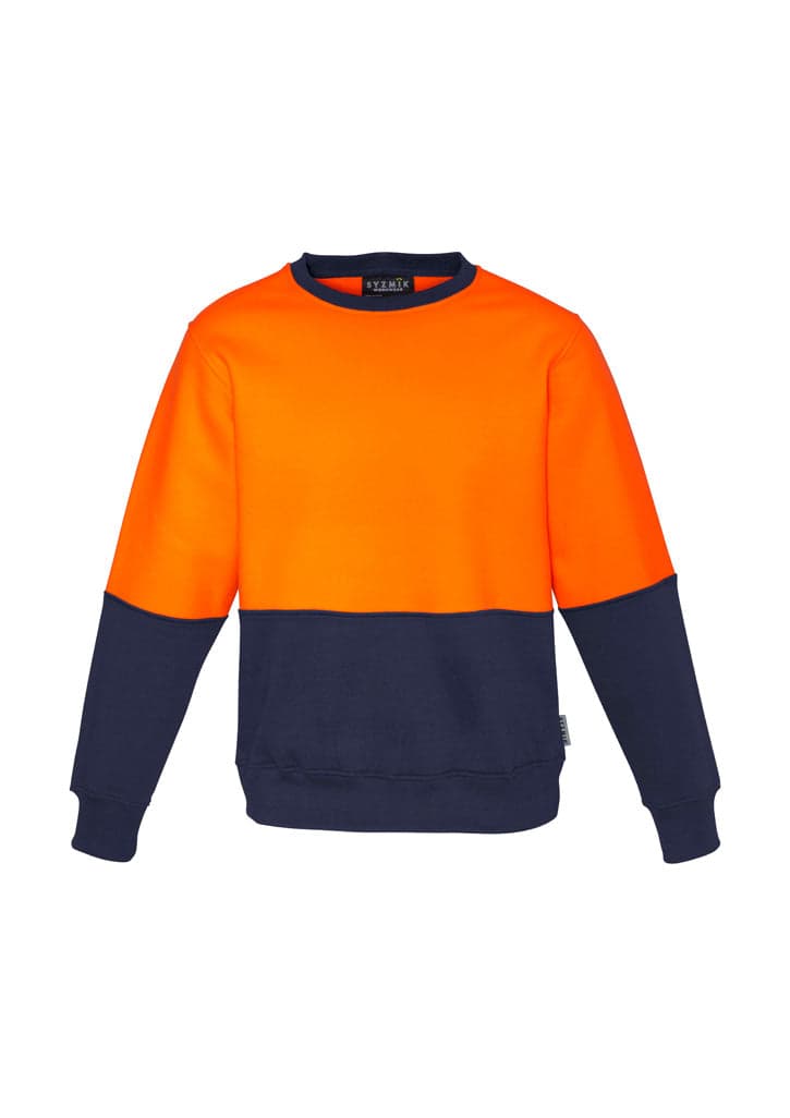 Unisex Hi Vis Crew Sweatshirt in Orange/Navy