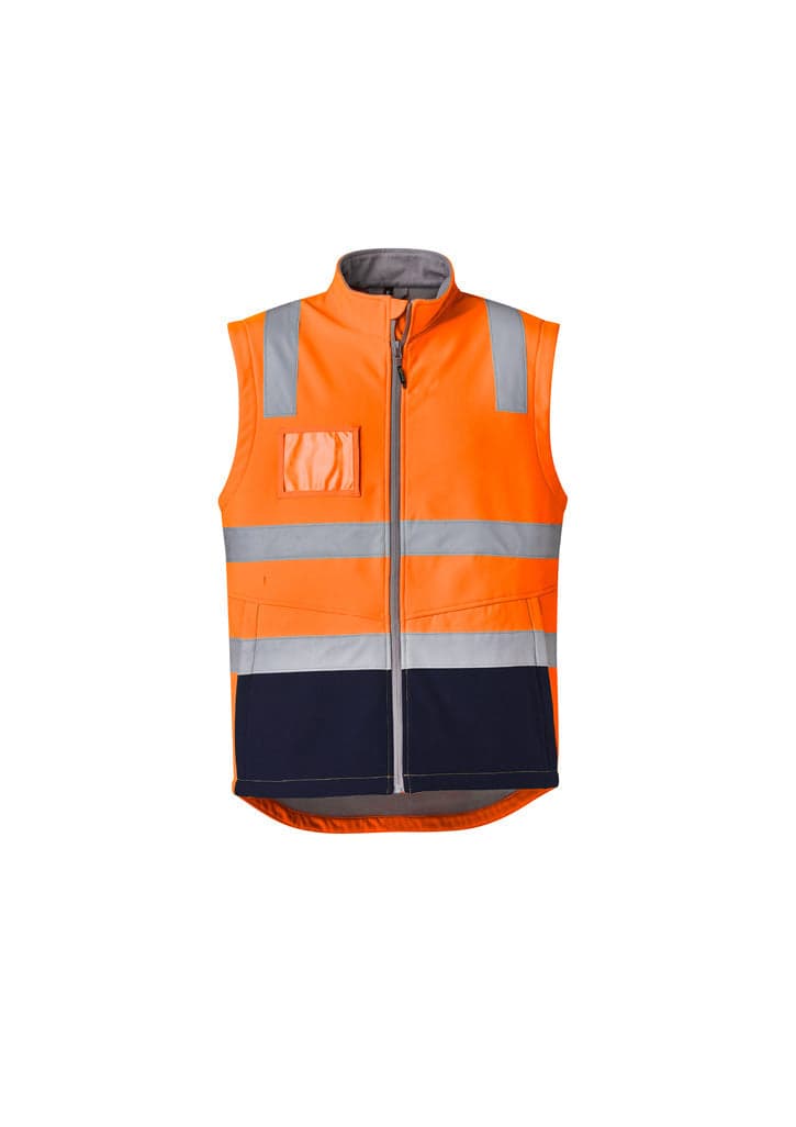 Unisex Hi Vis Softshell Vest in Orange/Navy