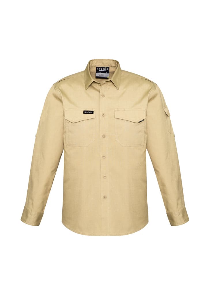 Mens Rugged Cooling Mens L/S Shirt in Khaki