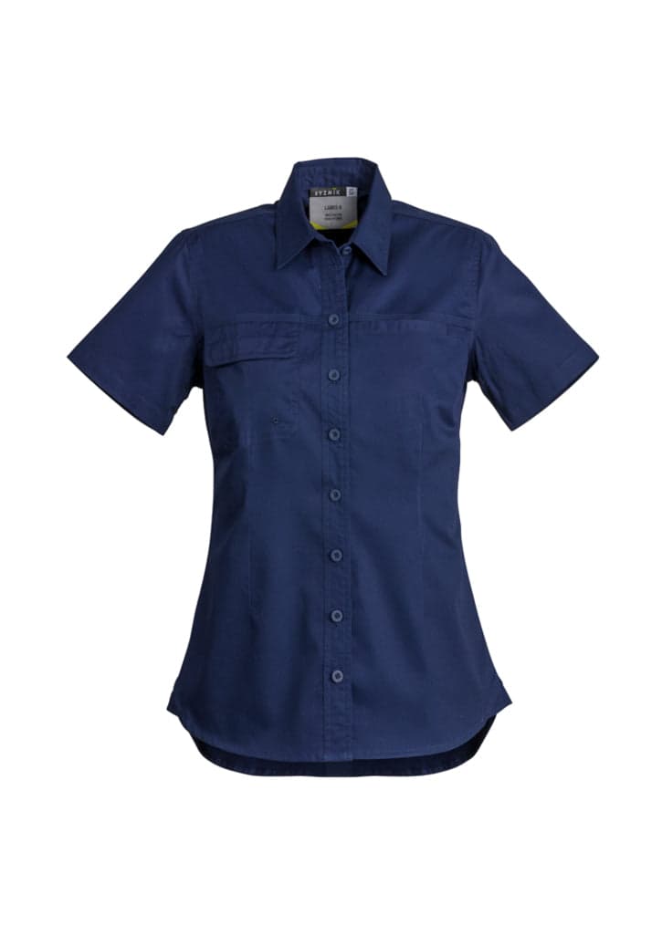 Ladies Lightweight Tradie S/S Shirt in Blue