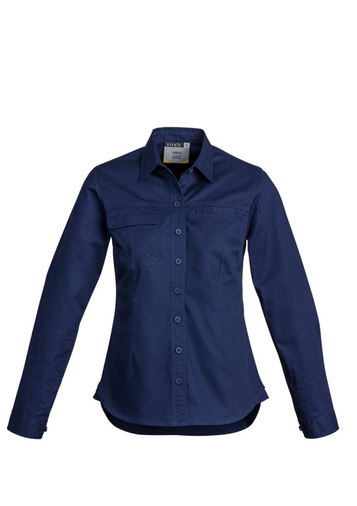 Ladies Lightweight Tradie L/S Shirt in Blue